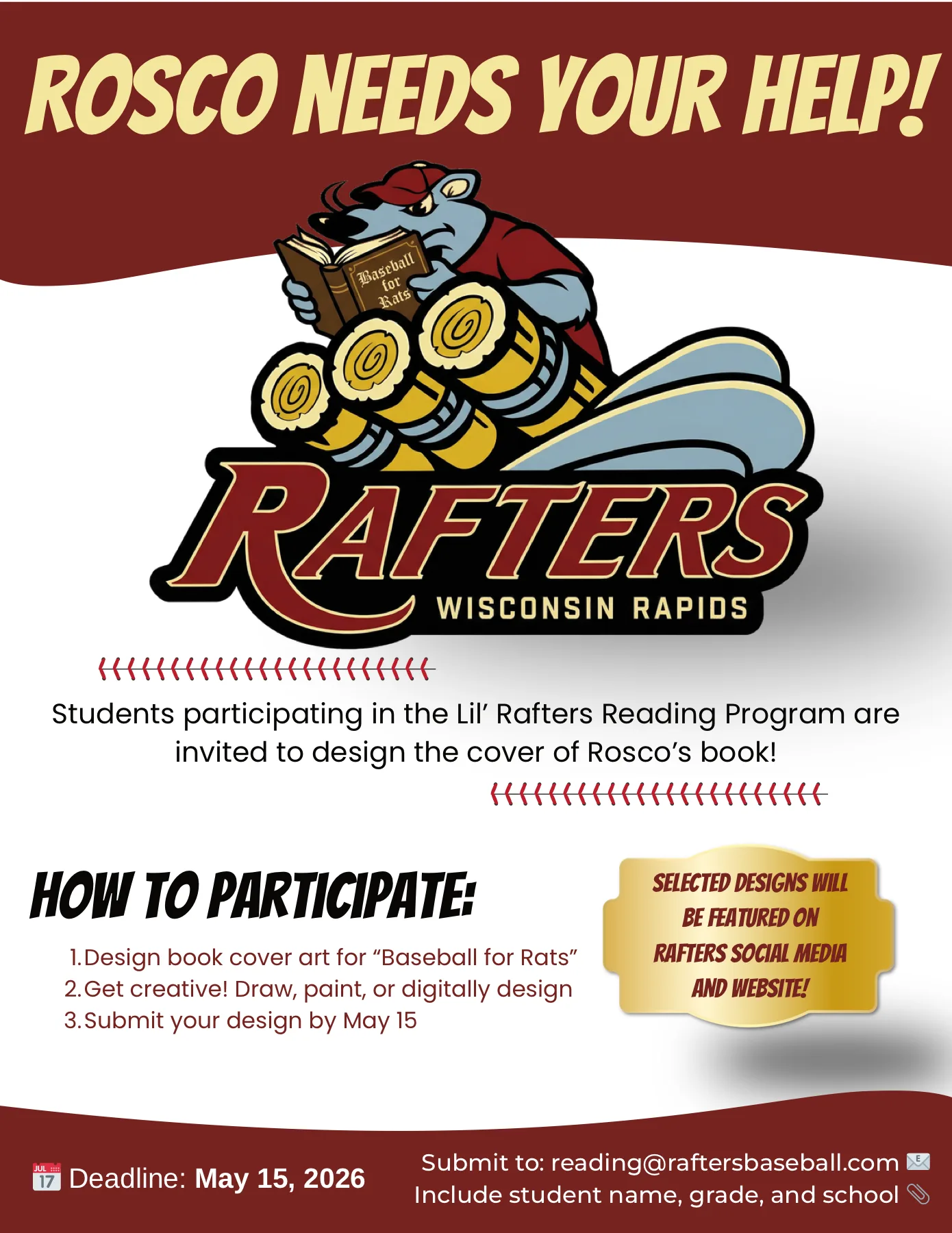 Rosco book cover competition flyer preview